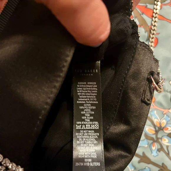 Brand New! Ted Baker London Black and Rhinestone Crossbody Bag - Picture 6 of 8